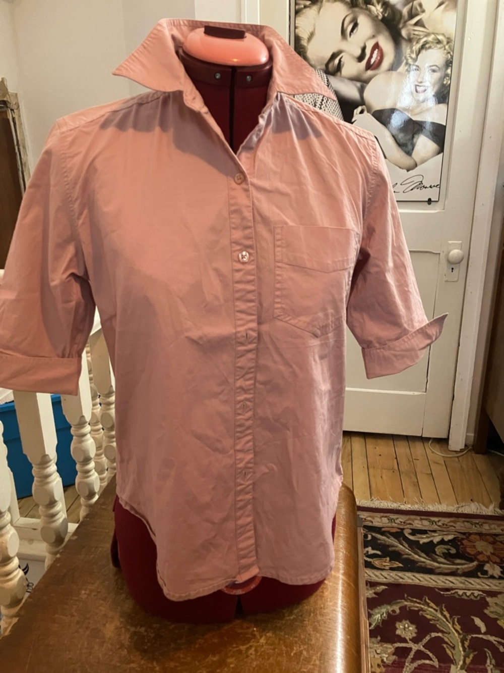 3/30$ Women's Short-Sleeve Button-Down Shirt in Soft Pink